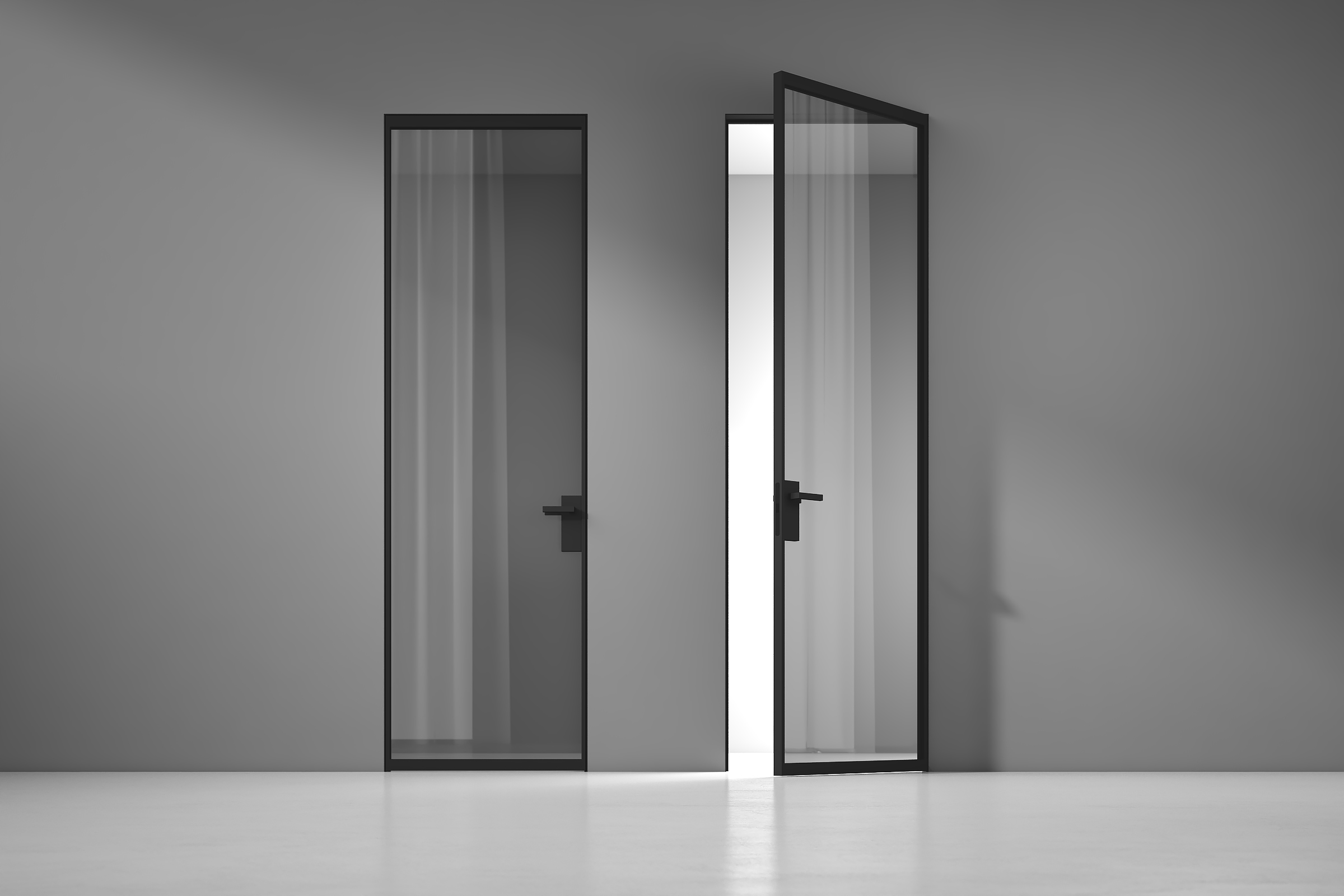 Межкомнатная дверь SLIM из алюминия и стекла